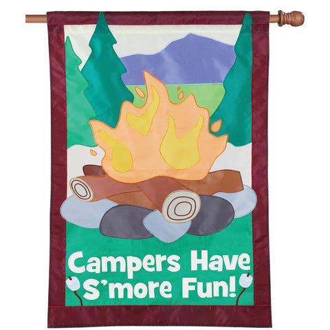 28 in. Camping House Flag - S'More Fun