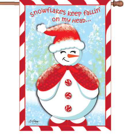 28 in. Christmas Snowman House Flag - Snow Cutie