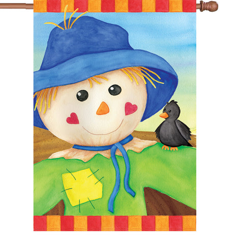 28 in. Thanksgiving House Flag - Hearty Scarecrow