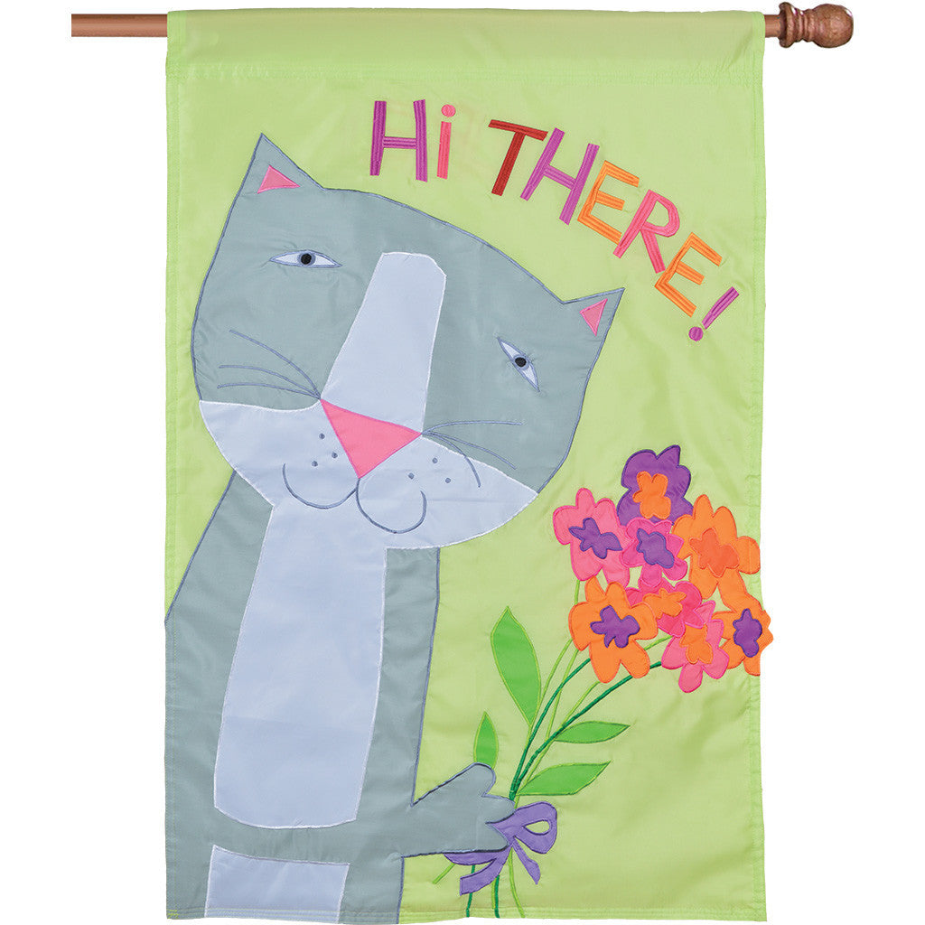 Double-Sided Applique  Flag - Hi There!