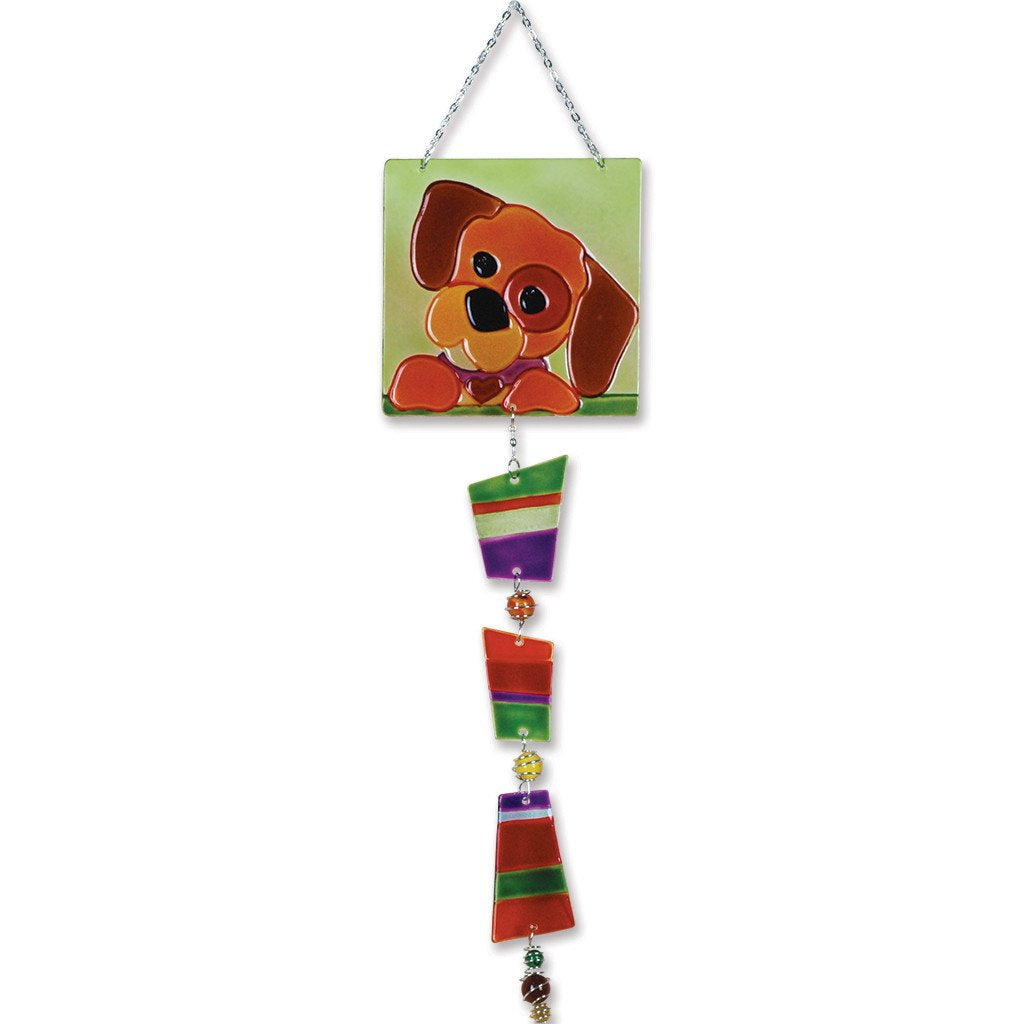Glass Sun Catcher Mobile - Puppy