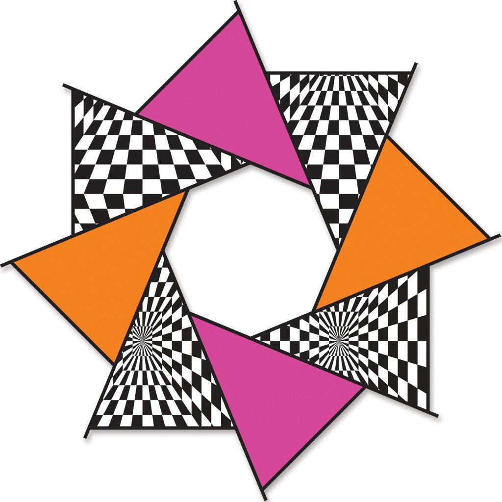 20 in. F-Stop Spinner for Kites and Line - Hot Op-Art