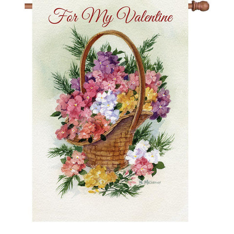28 in. Valentine's Day House Flag - For My Valentine