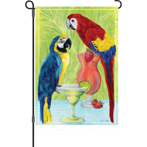 12 in. Margaritaville Garden Flag - Party Parrots