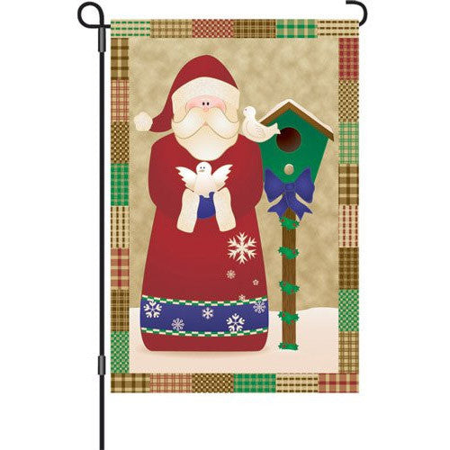 12 in. Christmas Garden Flag - Santa's Doves