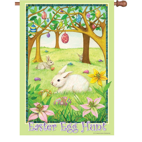 28 in. Easter House Flag - Easter Egg Hunt