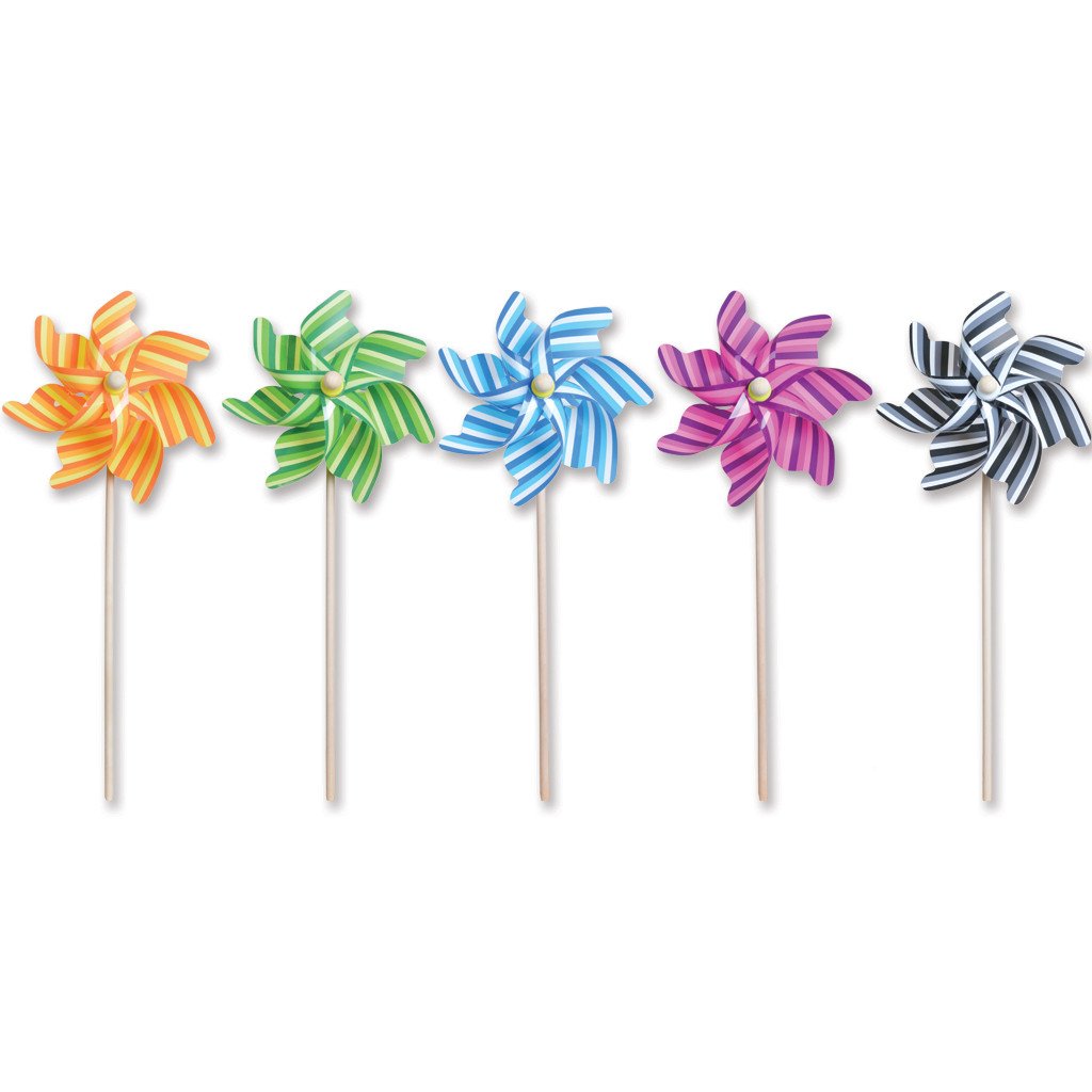 12 in. Pinwheel - Stripes (Set of 24)