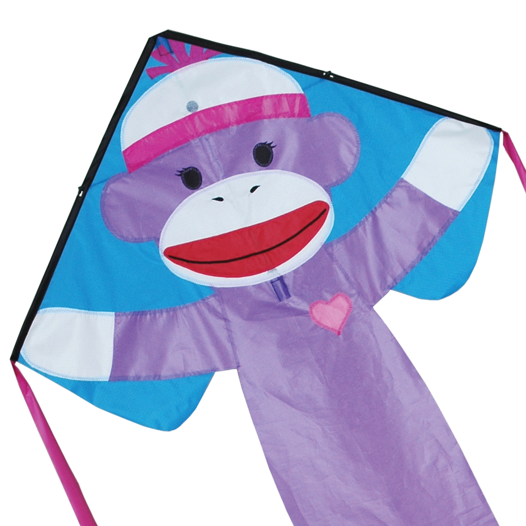 Regular Easy Flyer Kite - Girly Sock Monkey