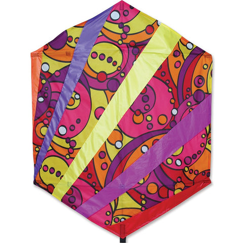 56 in. Rokkaku Kite - Warm Orbit