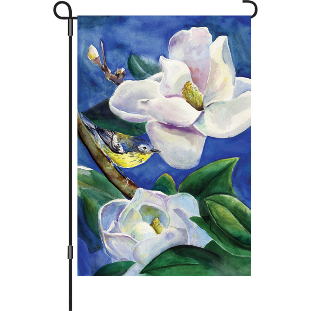 12 in. Springtime Bird Garden Flag - Magnolia Warbler