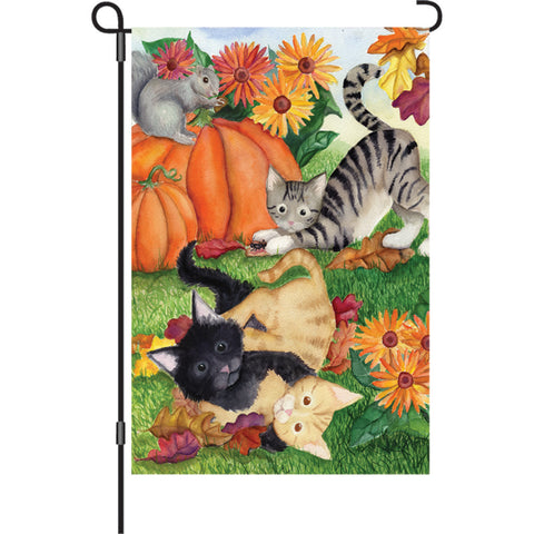 12 in. Autumn Garden Flag - Harvest Kittens