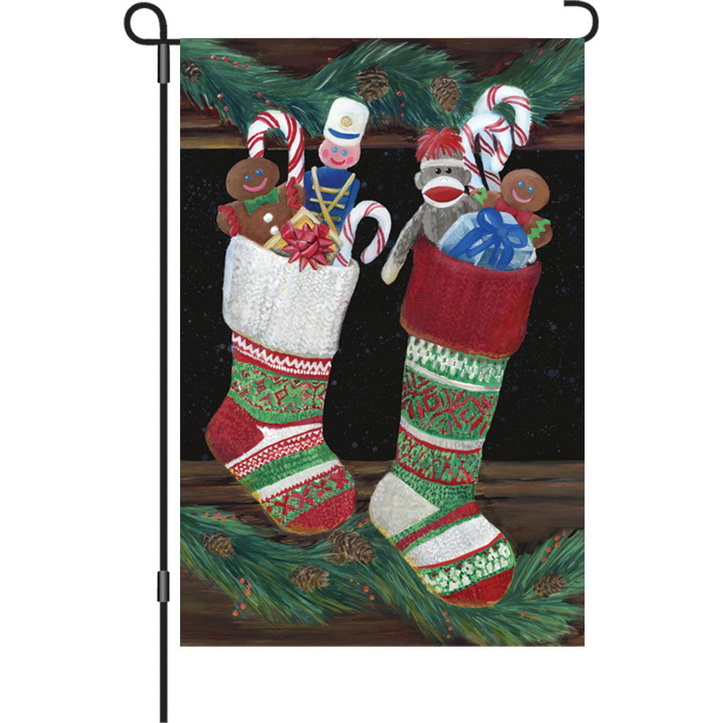 12 in. Christmas Garden Flag - Christmas Stockings