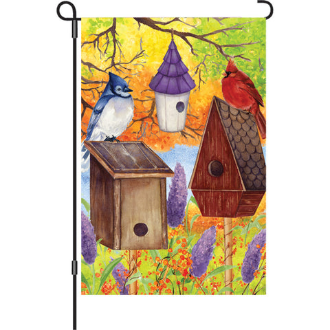 12 in. Autumn Garden Flag - Fall Bird Gathering