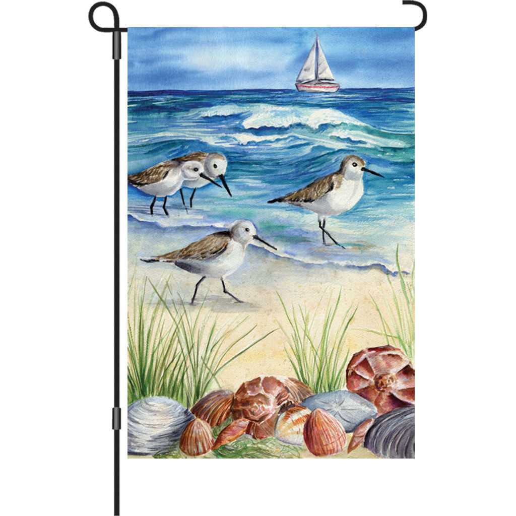 12 in. Beach Garden Flag - Shore Birds