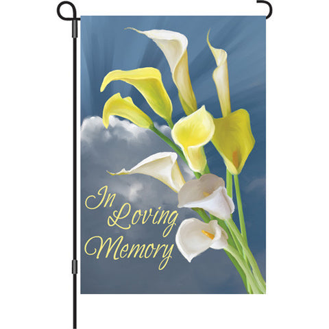 12 in. Funerary Garden Flag - In Loving Memory