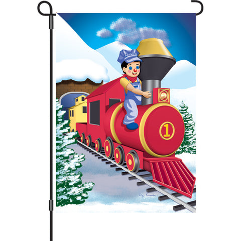 12 in. Winter Train Garden Flag - Polar Express