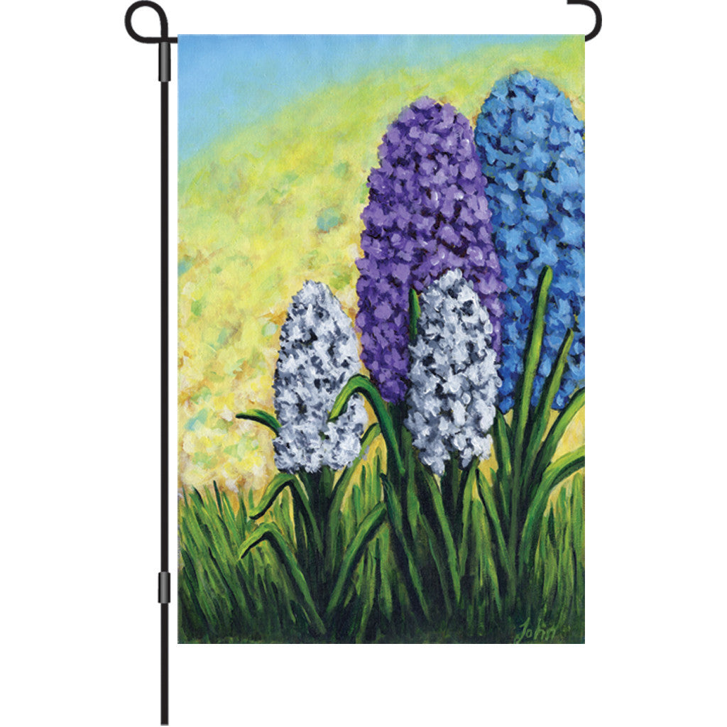 12 in. Springtime Floral Garden Flag - Hyacinths