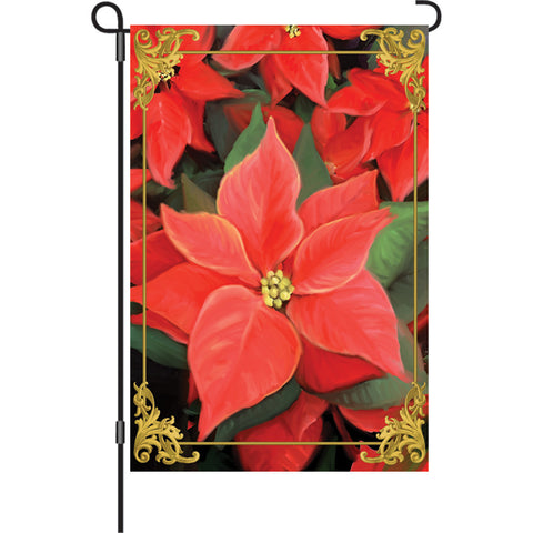 12 in. Christmas Garden Flag - Elegant Poinsettia