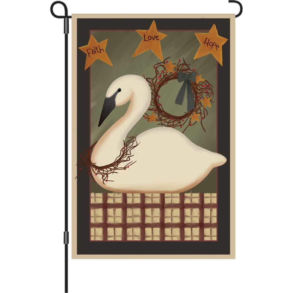 12 in. Country Garden Flag - Country Swan