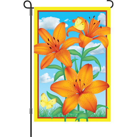 12 in. Springtime Floral Garden Flag - Tiger Lily