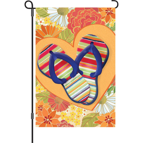 12 in. Beach Garden Flag - I Love Flip Flops