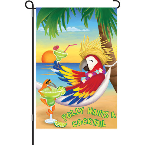 12 in. Summer Party Garden Flag - Polly Wants a Cocktail