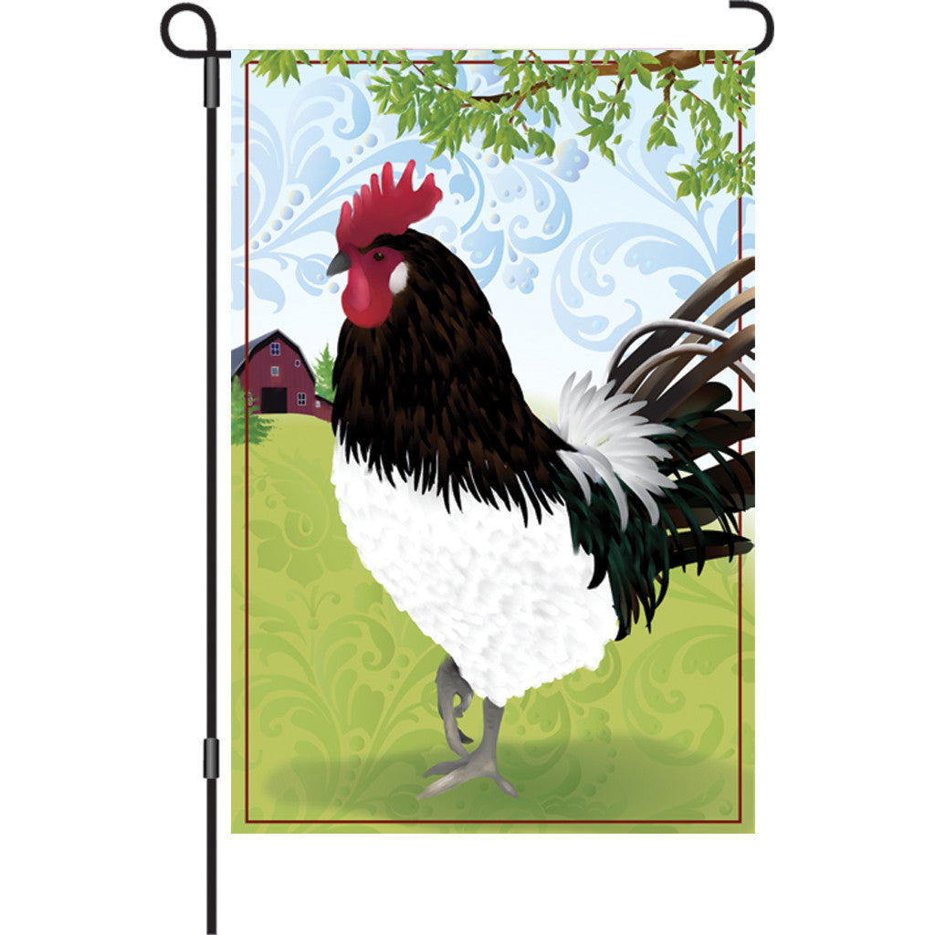 12 in. Country Farm Garden Flag - Barnyard Rooster