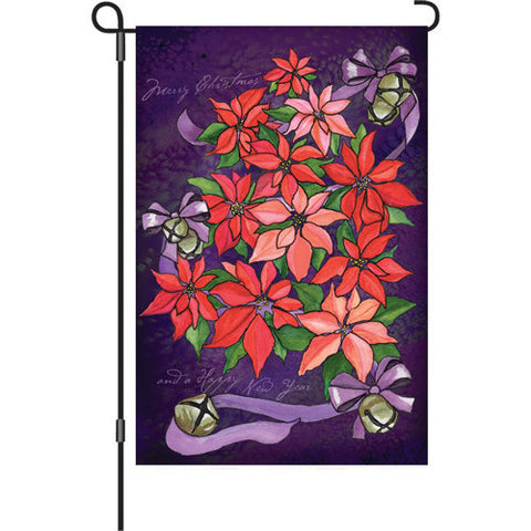 12 in. Christmas Garden Flag - Poinsettia Topiary