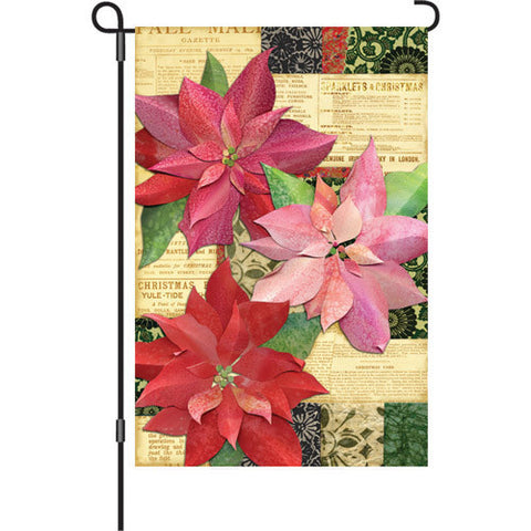 12 in. Christmas Garden Flag - Yuletide Poinsettia