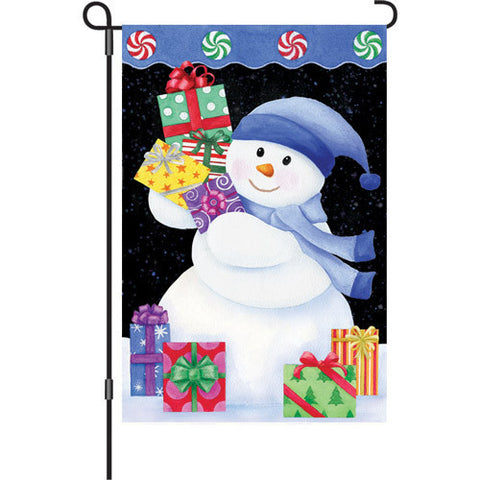 12 in. Christmas Garden Flag - Snowman Presents