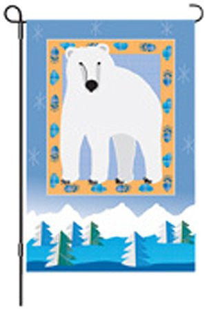 12 in. Winter Holiday Garden Flag - Polar Bear Mountain