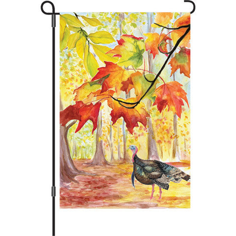12 in. Thanksgiving Garden Flag - Turkey Hollow