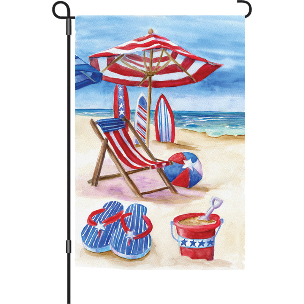 12 in. Lighthouse Garden Flag - Patriotic Beach