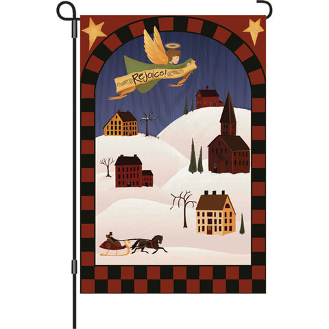 12 in. Christmas Garden Flag - Rejoice