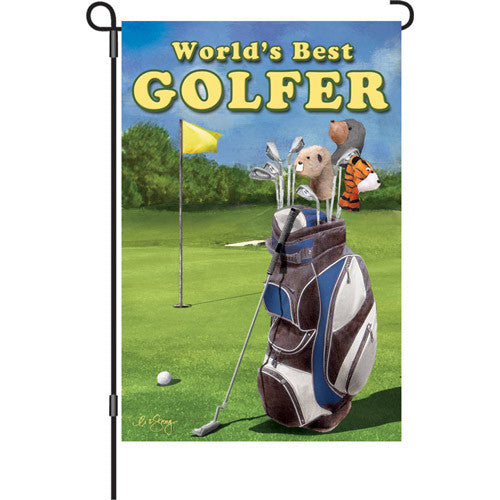 12 in. Golf Garden Flag - World's Best Golfer