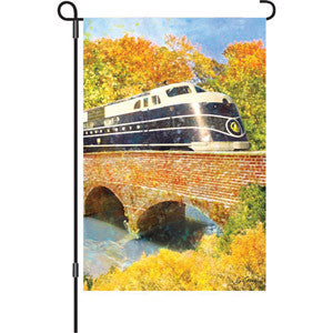 12 in. Fall Garden Flag - B & O Autumn Train