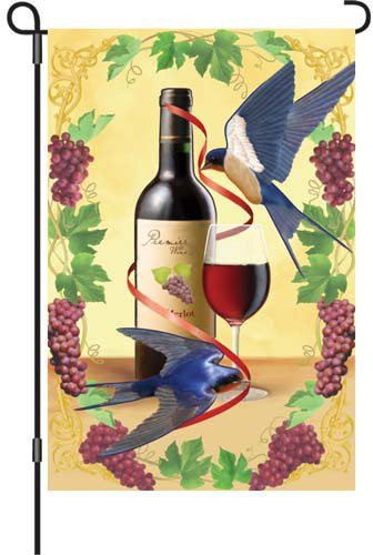 12 in. Wine Garden Flag - Swallows of Capistrano