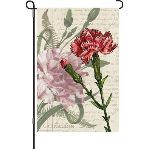 12 in. Vintage Garden Flag - Carnation Celebration