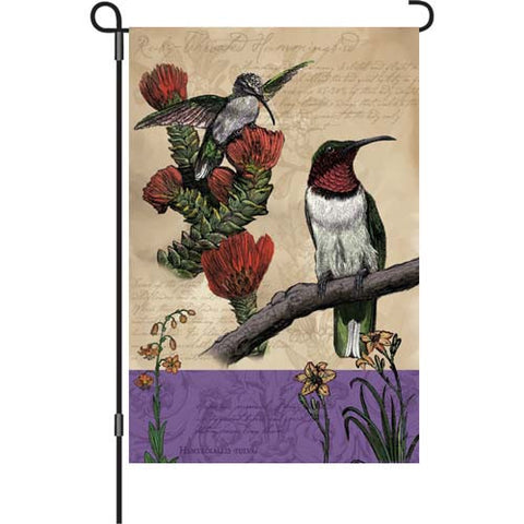 12 in. Vintage Garden Flag - All About Hummingbirds