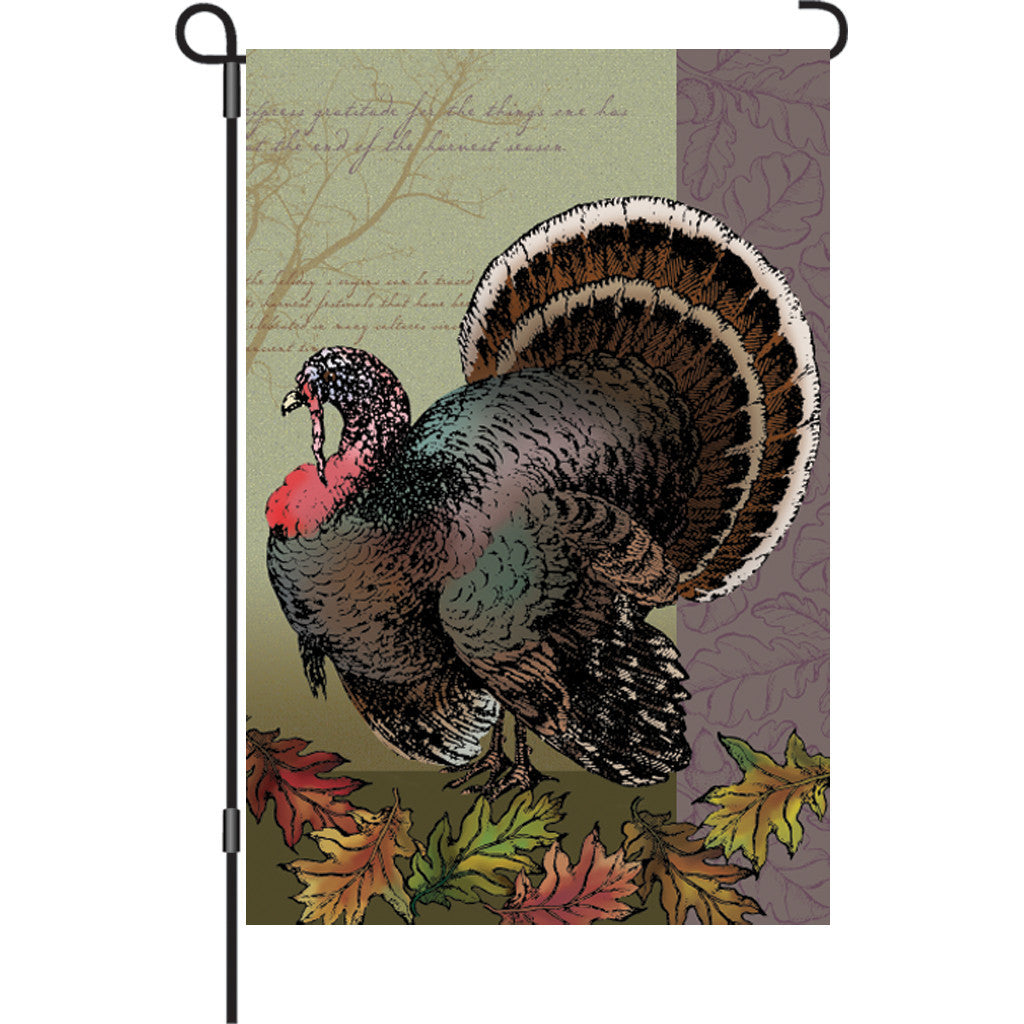 12 in. Thanksgiving Garden Flag - Fall Turkey