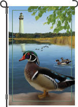 12 in. Coastal Bird Garden Flag - Wood Ducks