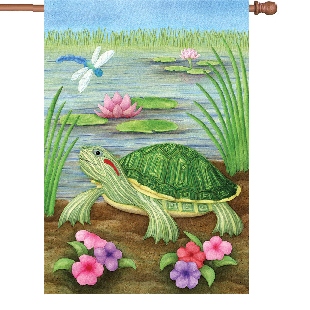 28 in. Lilly Pond House Flag - Turtle Pond