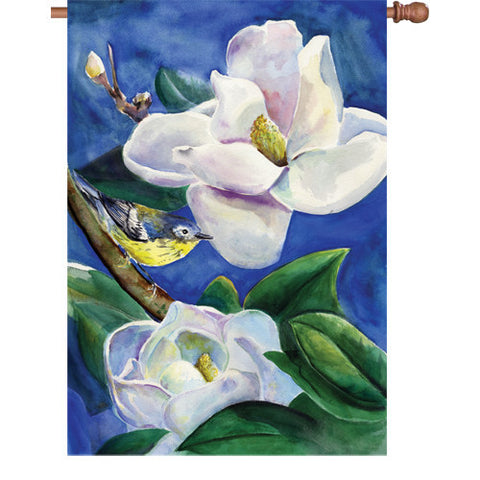 28 in. Bird House Flag - Magnolia Warbler
