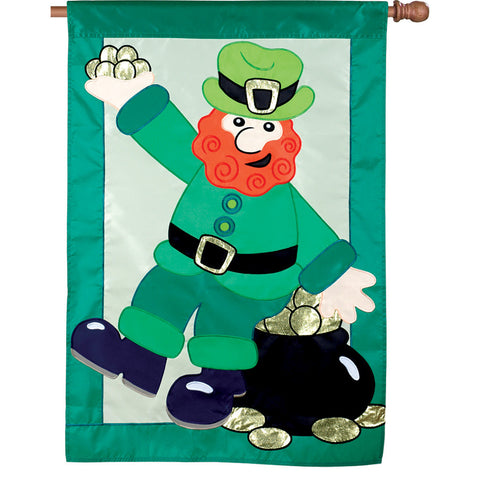 28 in. St. Patrick's Day House Flag - Pot of Gold