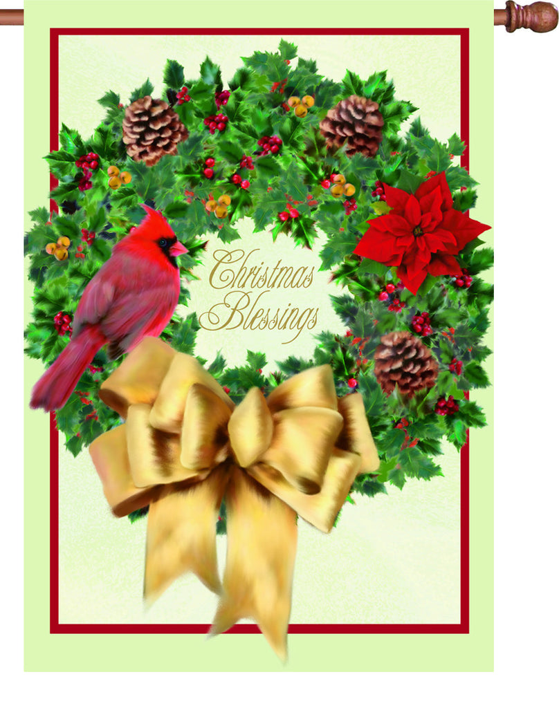 28 in. Christmas House Flag - Christmas Blessings