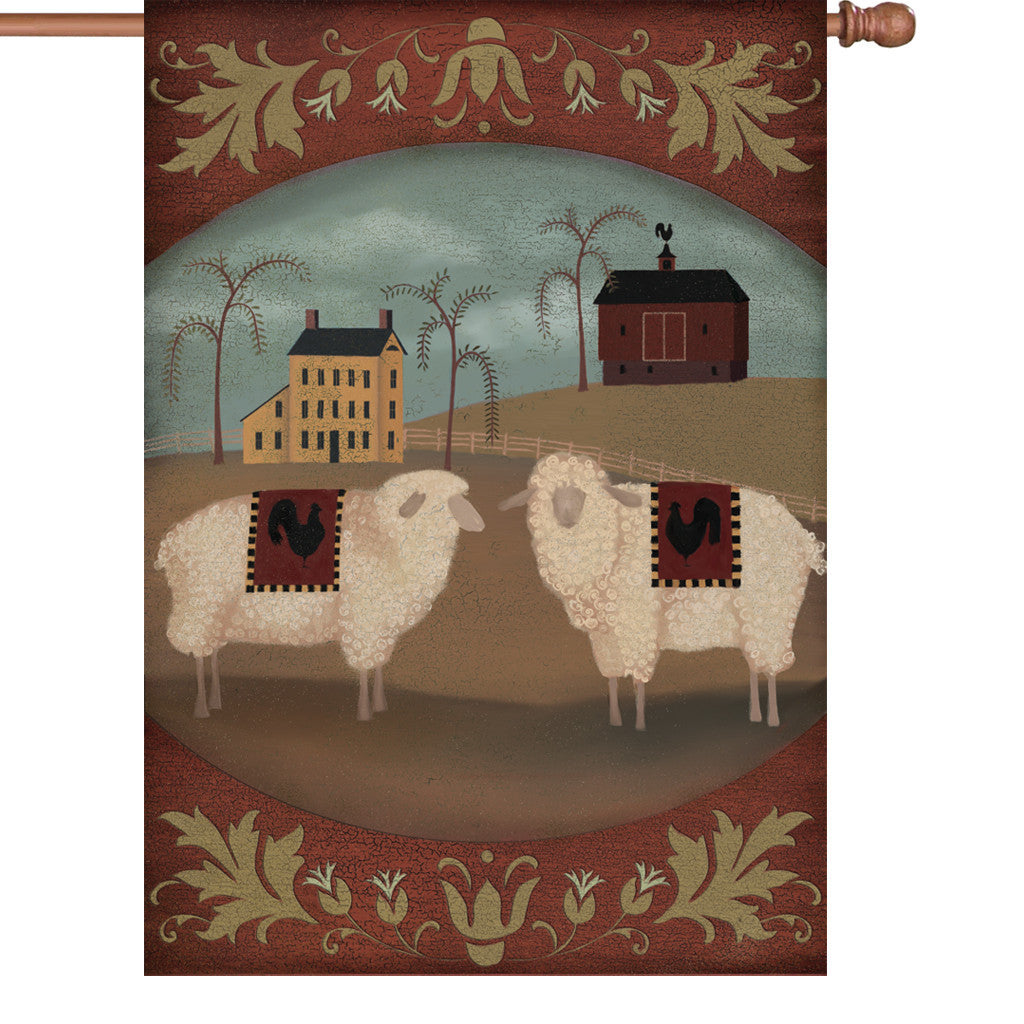 28 in. Country Farm House Flag - Country Homestead