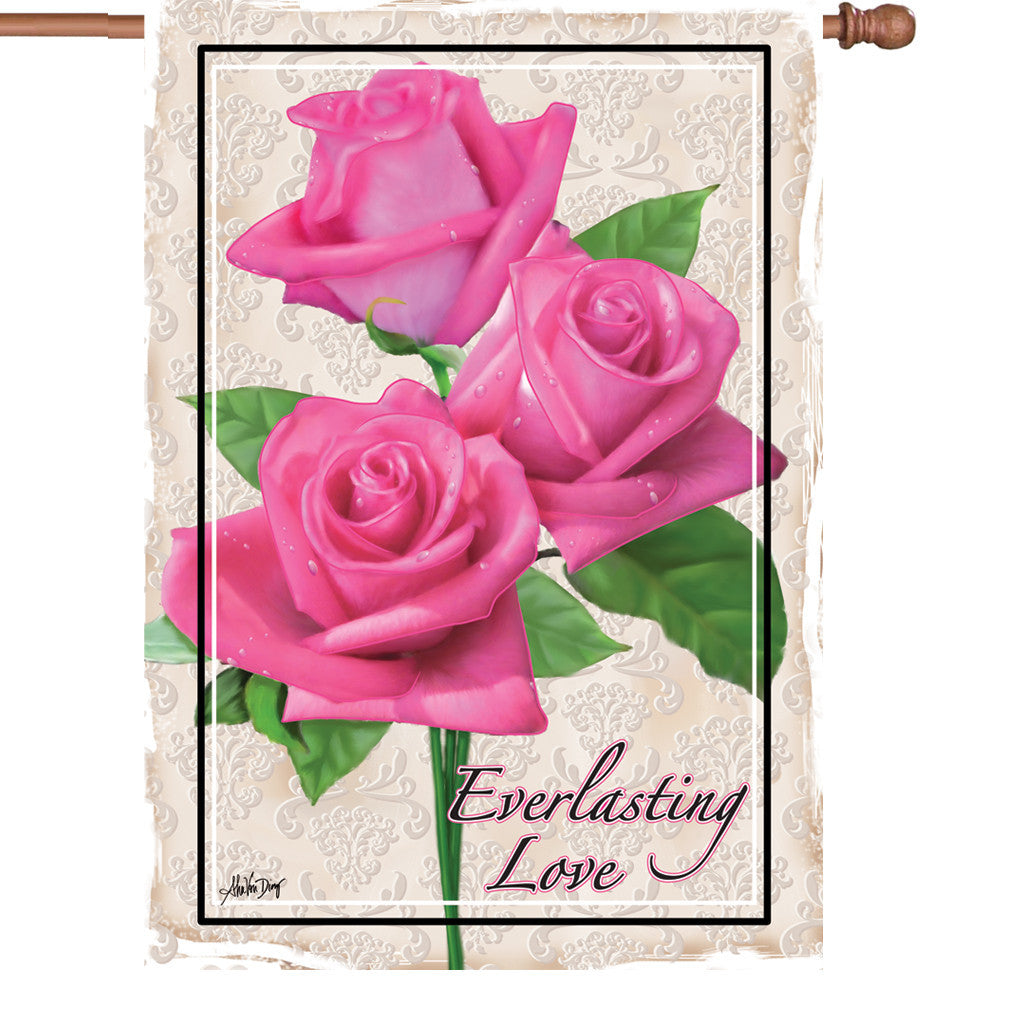 28 in. Valentine's Day House Flag  - Everlasting Love