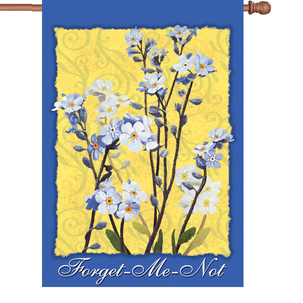 28 in. Forget Me Not Flowers House Flag  - Alaska Wild Flowers
