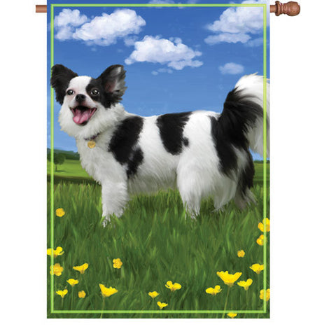 28 in. Dog House Flag - Panda the Chihuahua