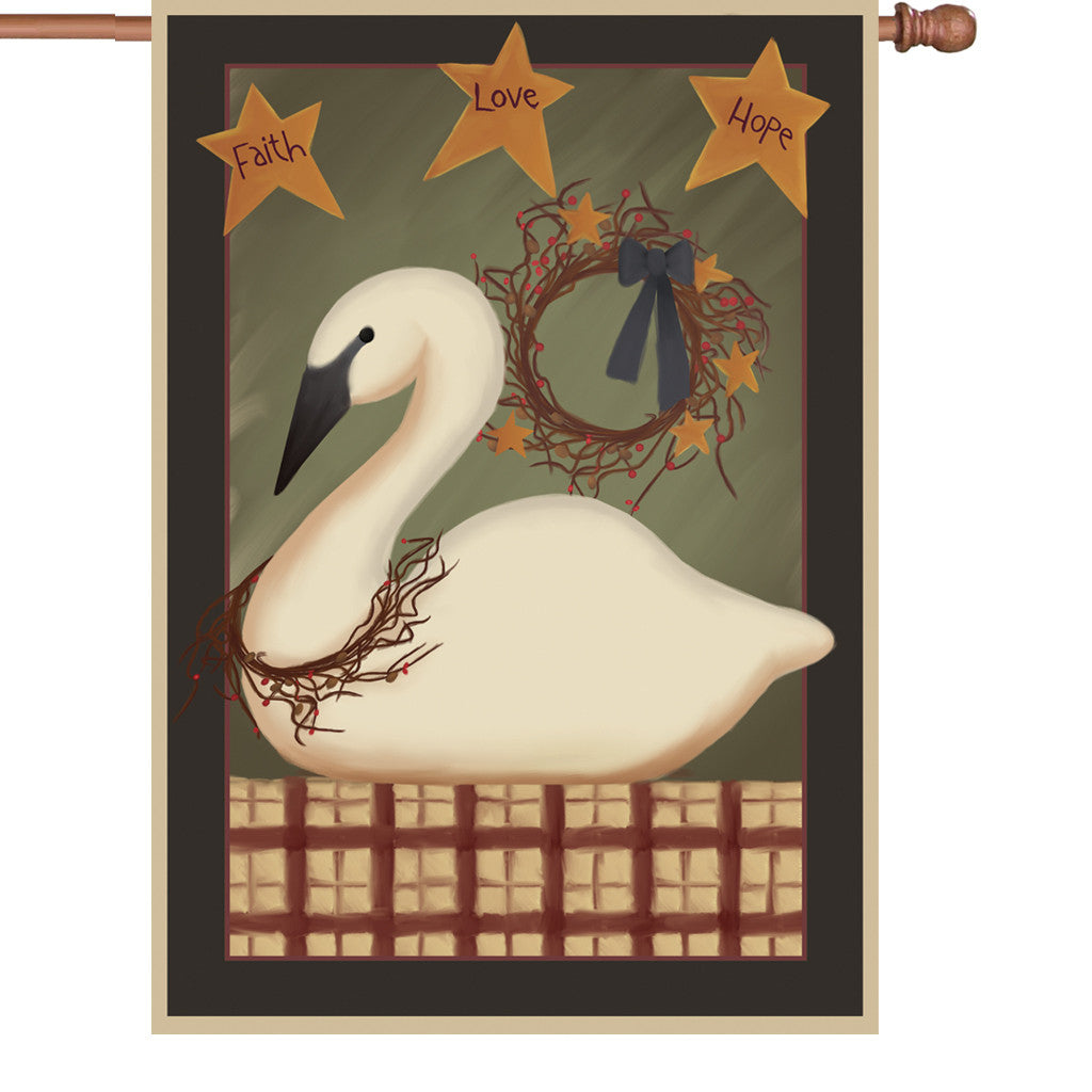 28 in. Country House Flag - Country Swan